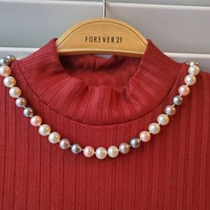Faux Pearl Bead Necklace